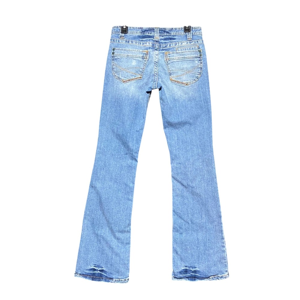 Aeropostale Y2K Hailey Skinny Flare Jeans Light Wash Low Rise Juniors 5/6 Long